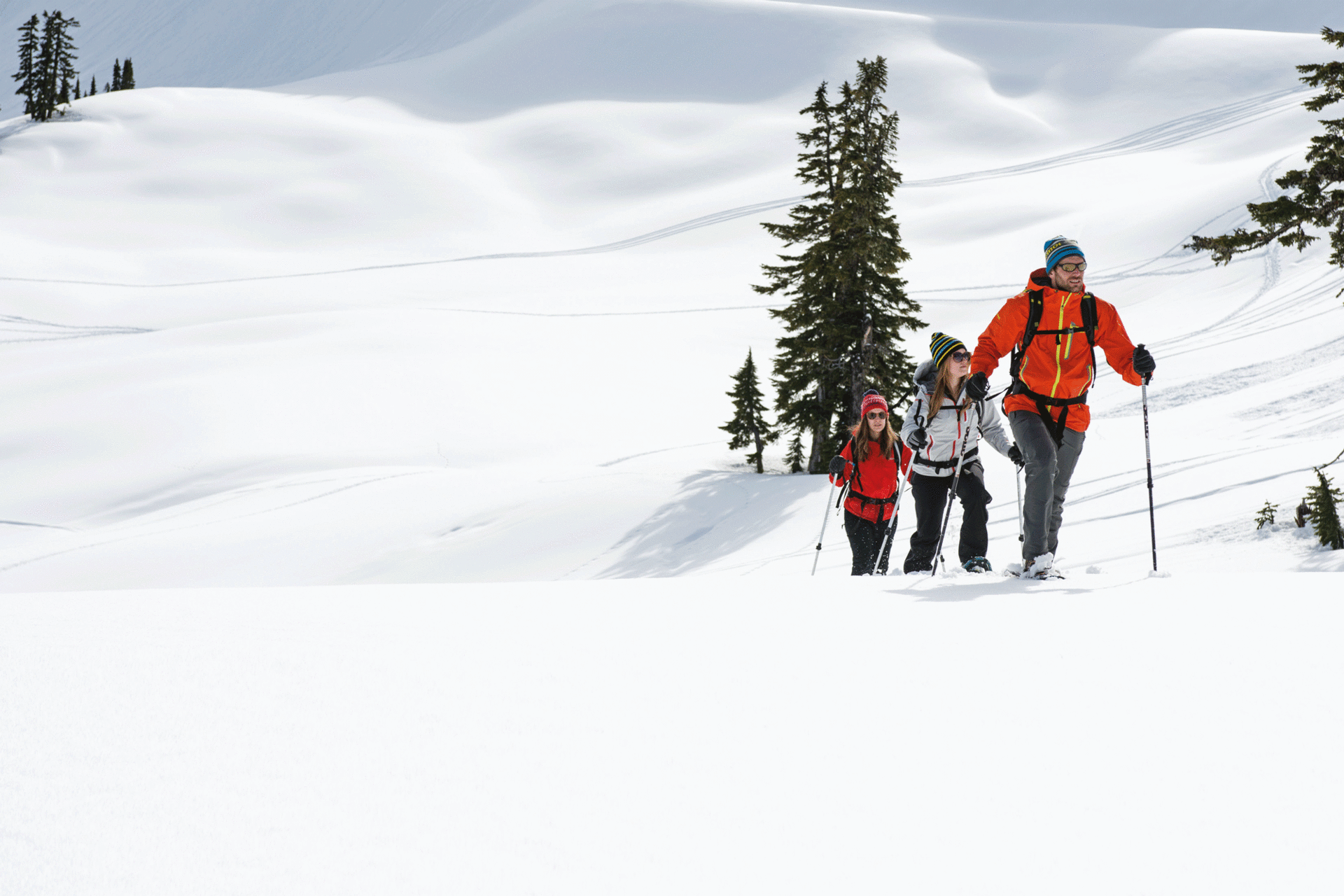 Snowshoeing with a group
