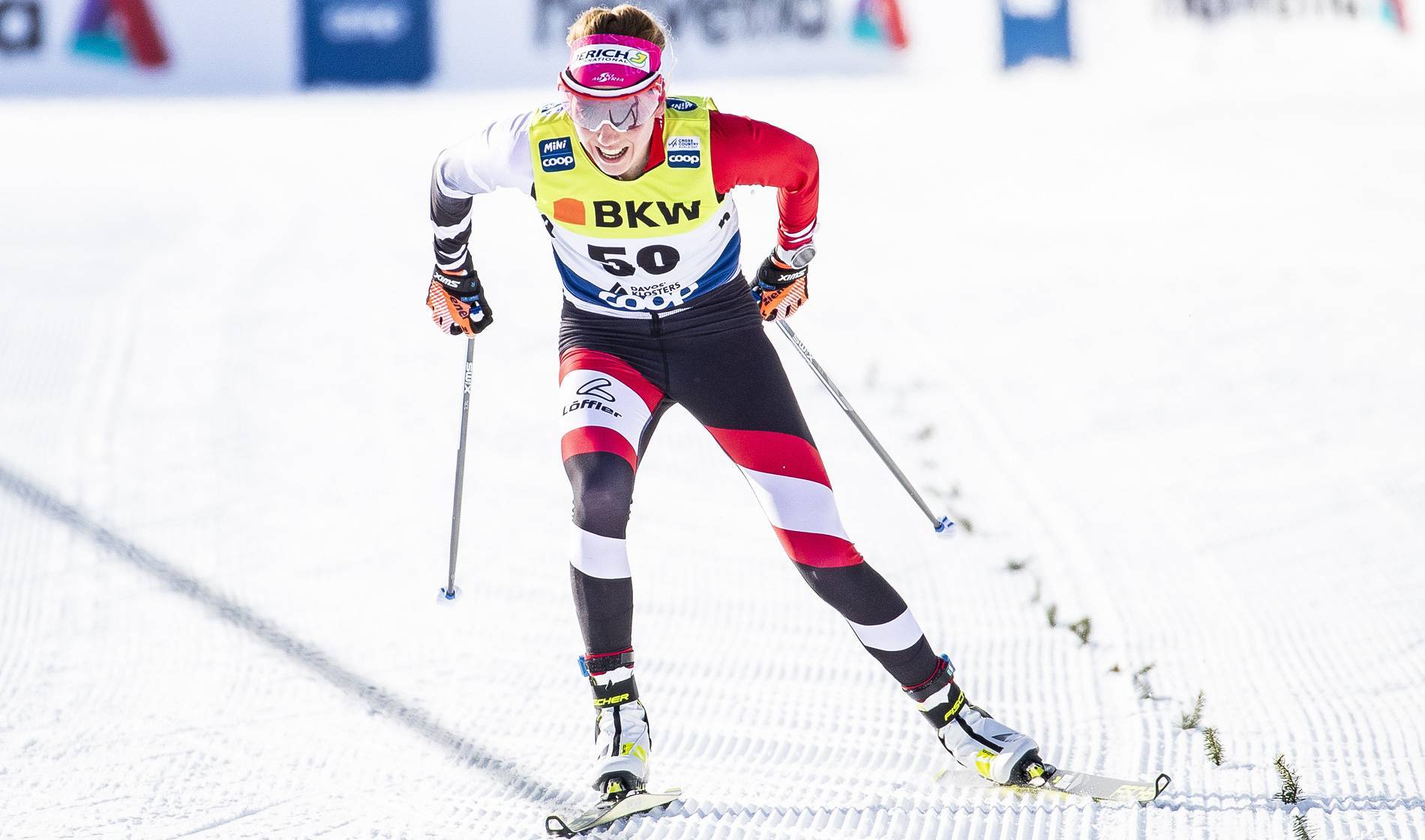 Teresa Stadlober beim Langlaufsprint.