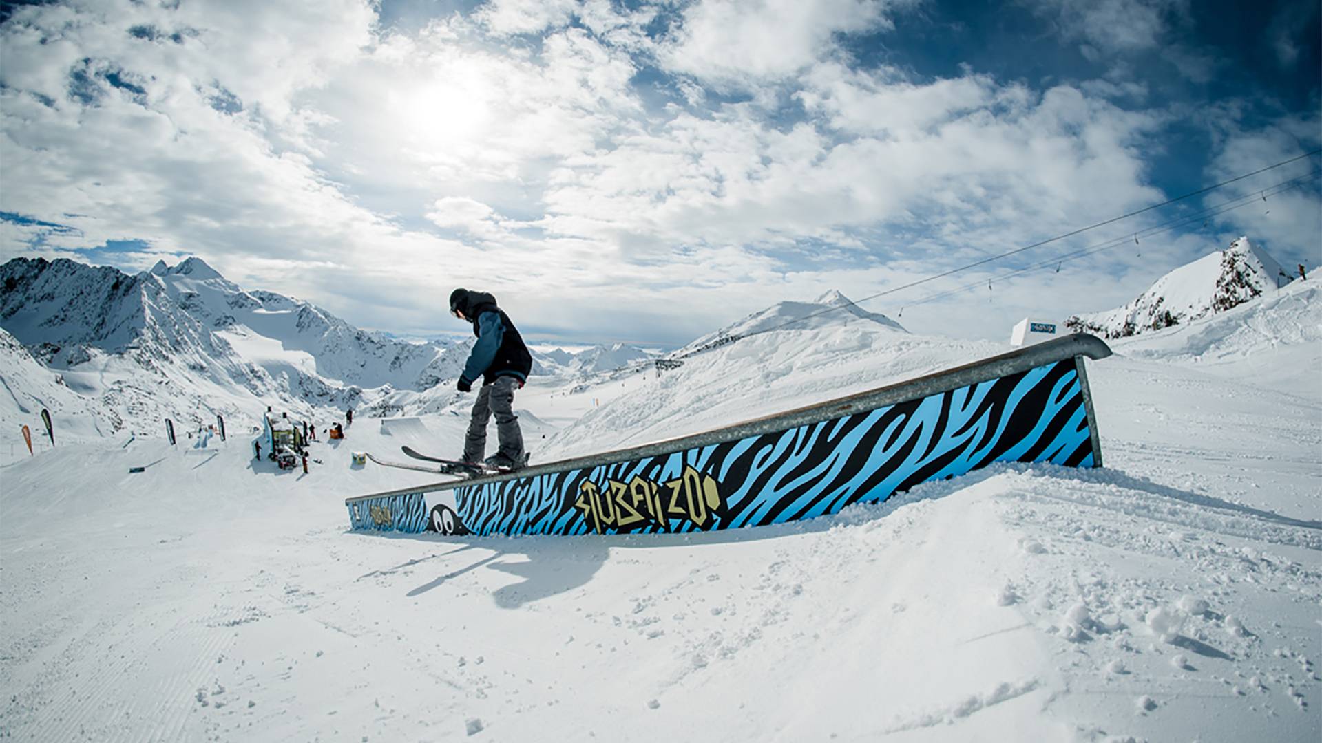 A skier skiing in the Neustift Fun Park.
