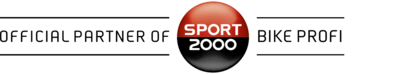 Das Bike Profi Branding von SPORT 2000 mit dem Logo inklusive der Wort Official Partner und Bike Profi.