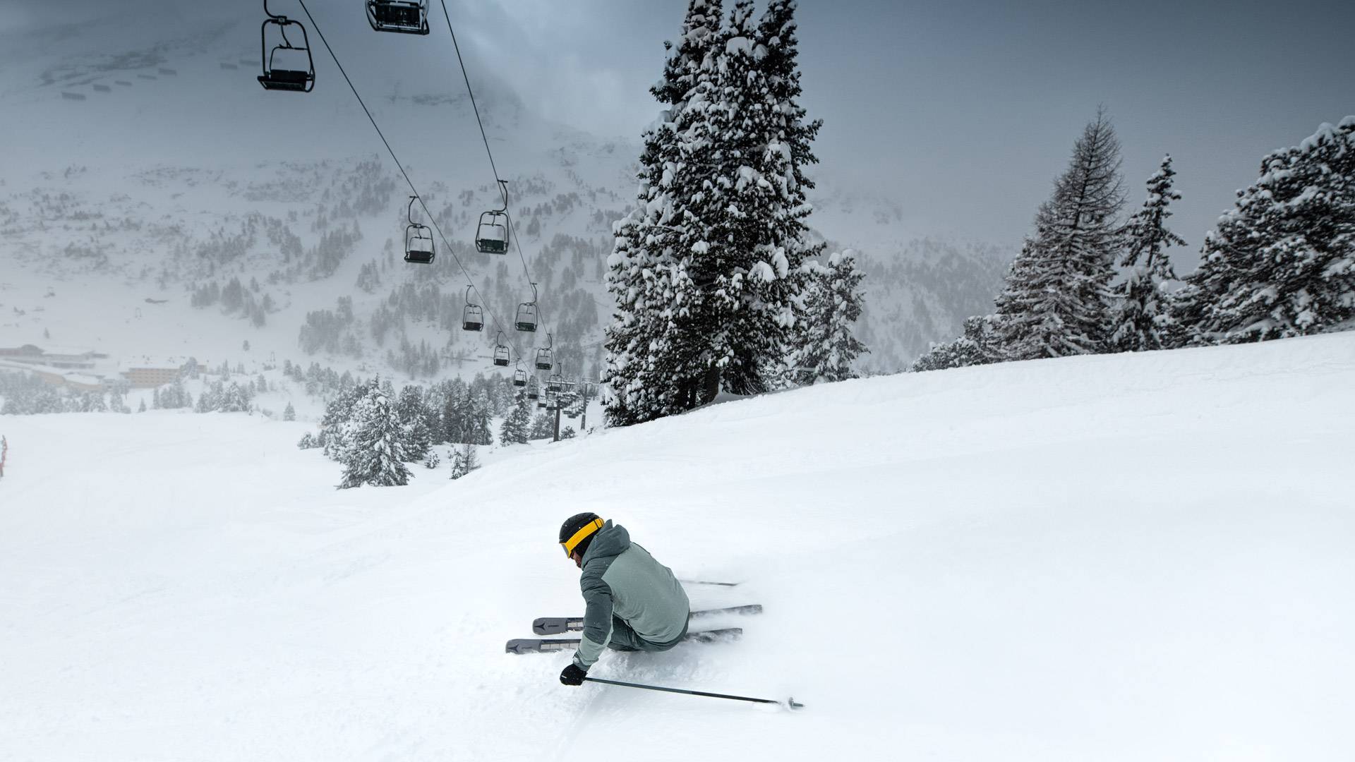 Deep snow skiing in Austria