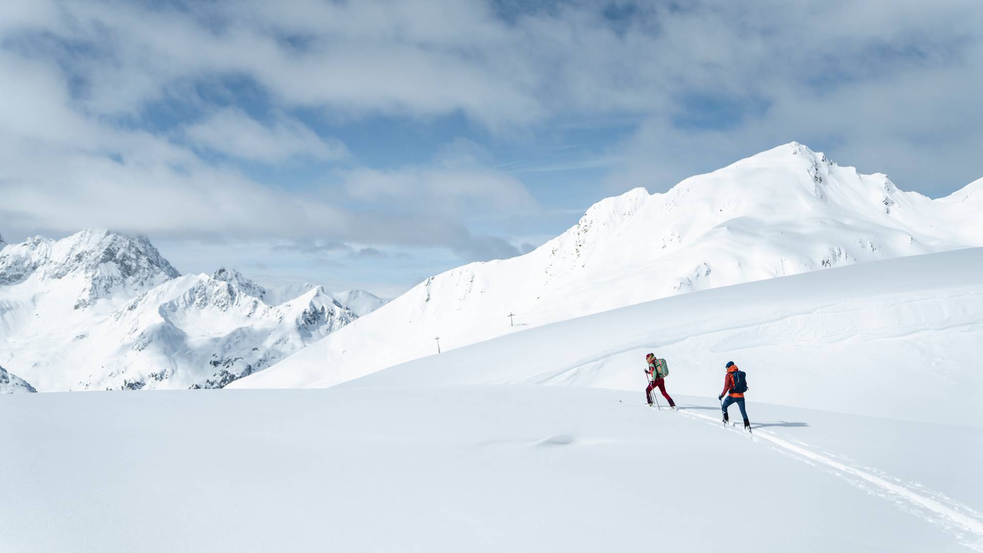 Ski touring for two