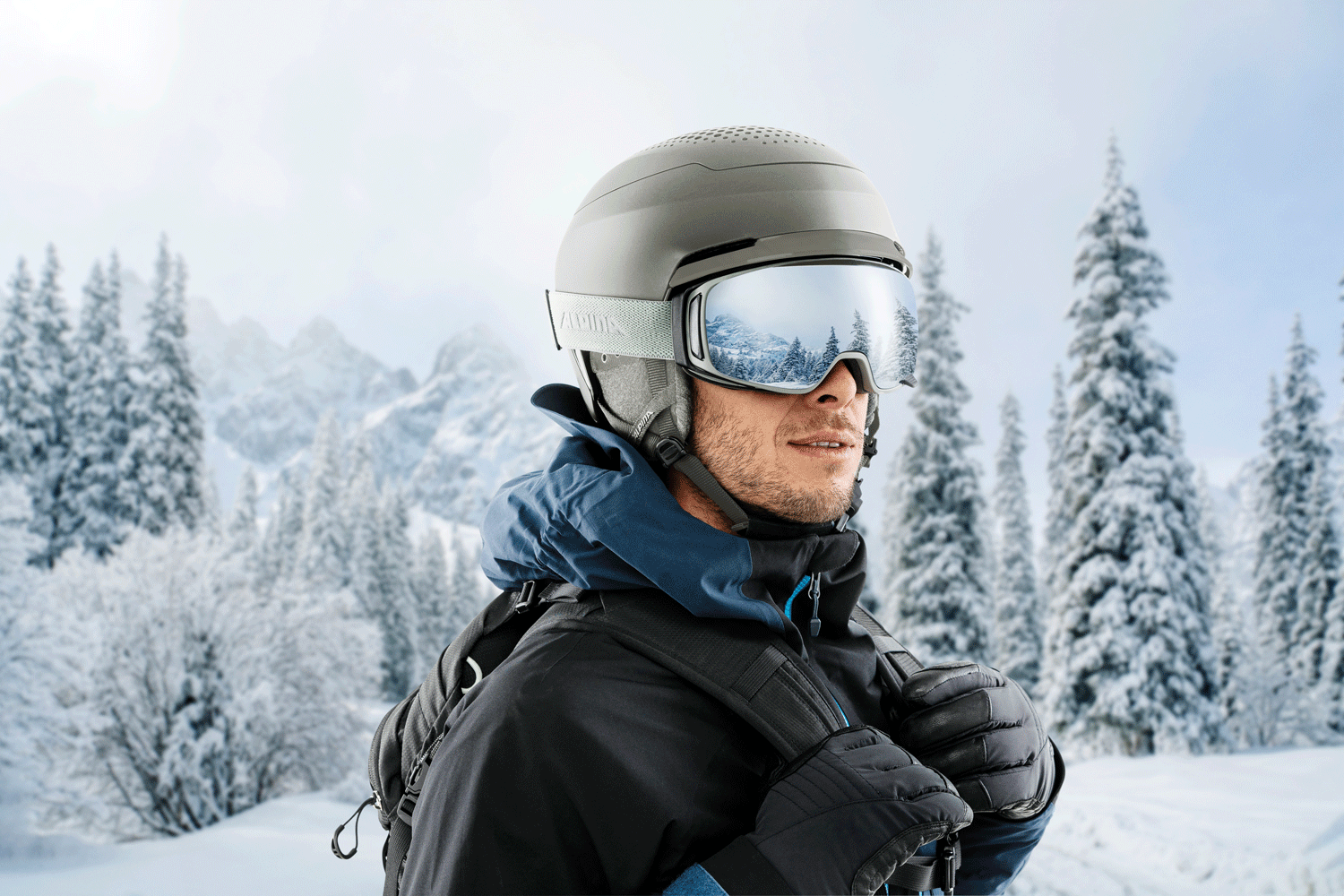 Alpina Skihelm und Brille für Männer