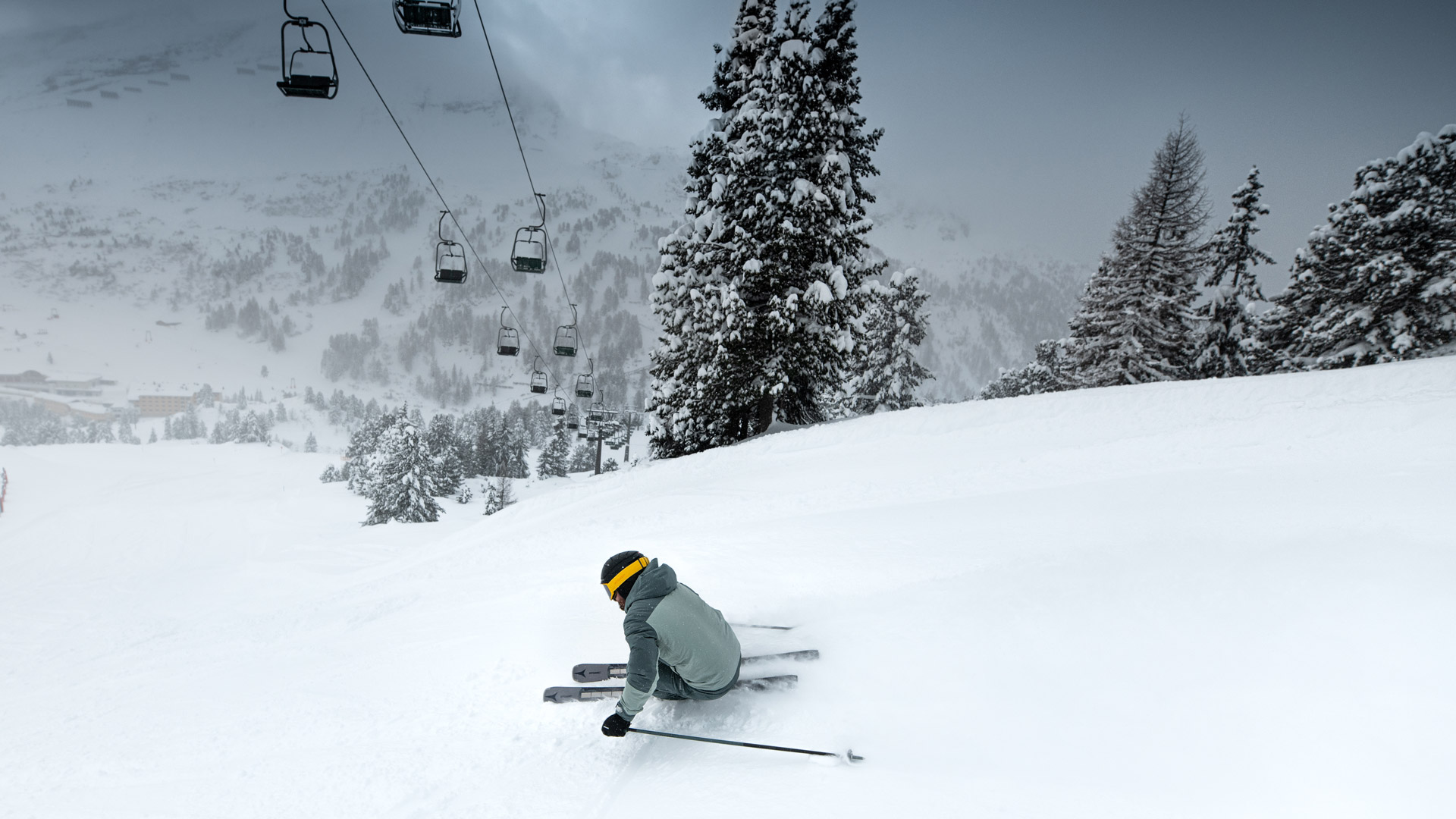 Deep snow skiing in Austria